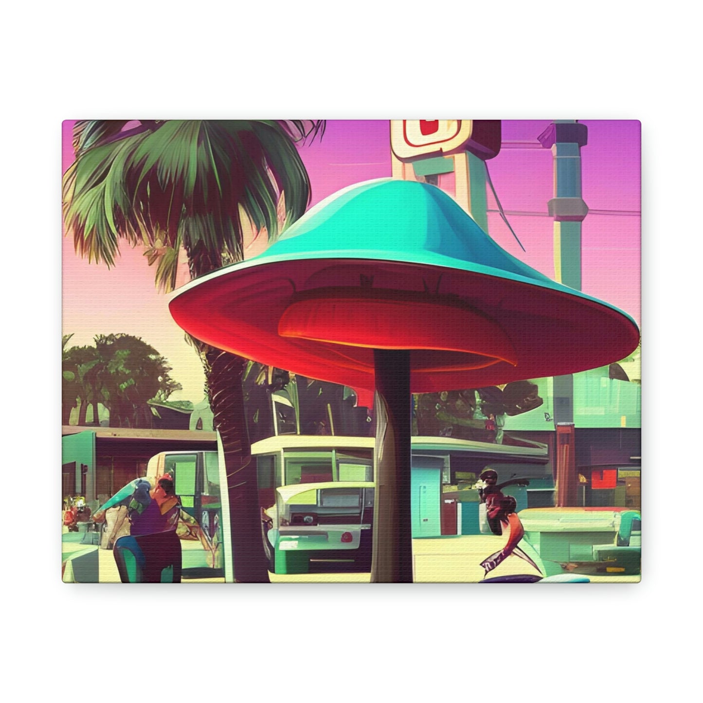 Mushroom Milkshake Stand Canvas